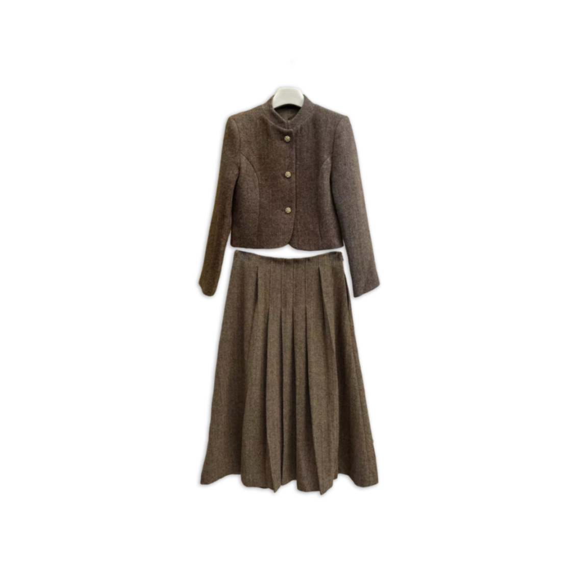 L0r0 P1ana brown tweed suit